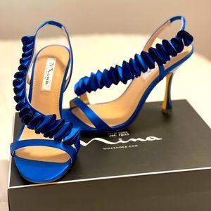 WOMENS ELECTRIC BLUE STILETTO DRESS SANDAL
